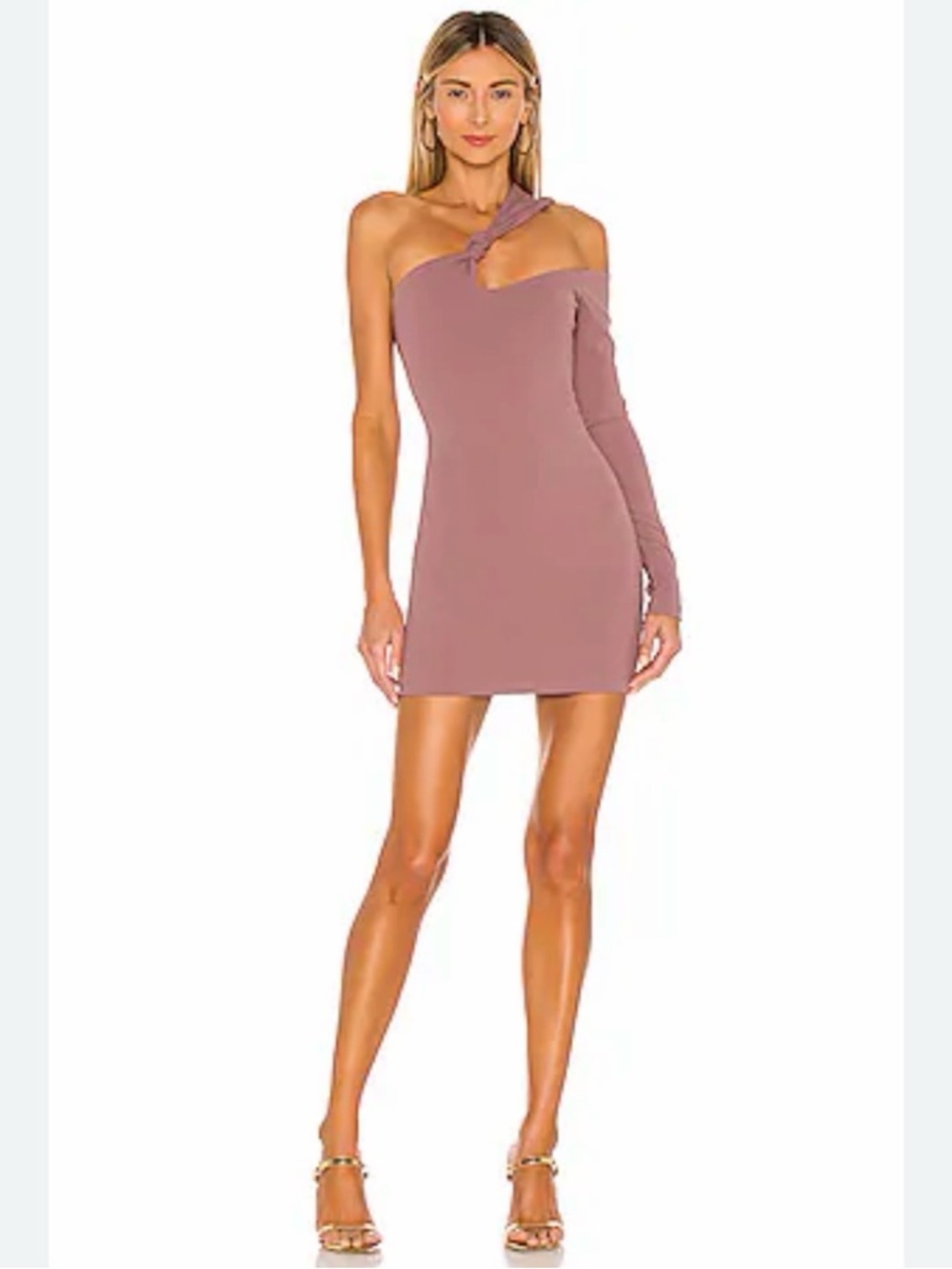 NBD Knot Detail Mini Dress Mauve Size Medium